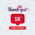 Grey Minimalist Thank You 1k Subscribers